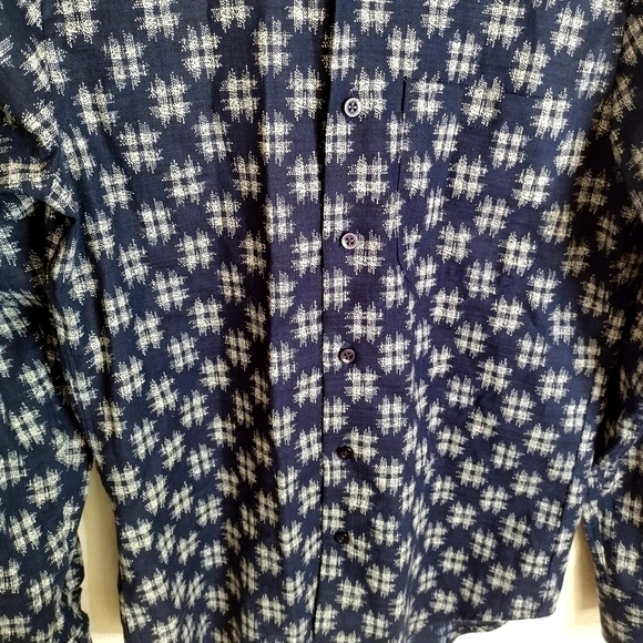 Naked & Famous long sleeve abstract print button down shirt sz S - Picture 3 of 8